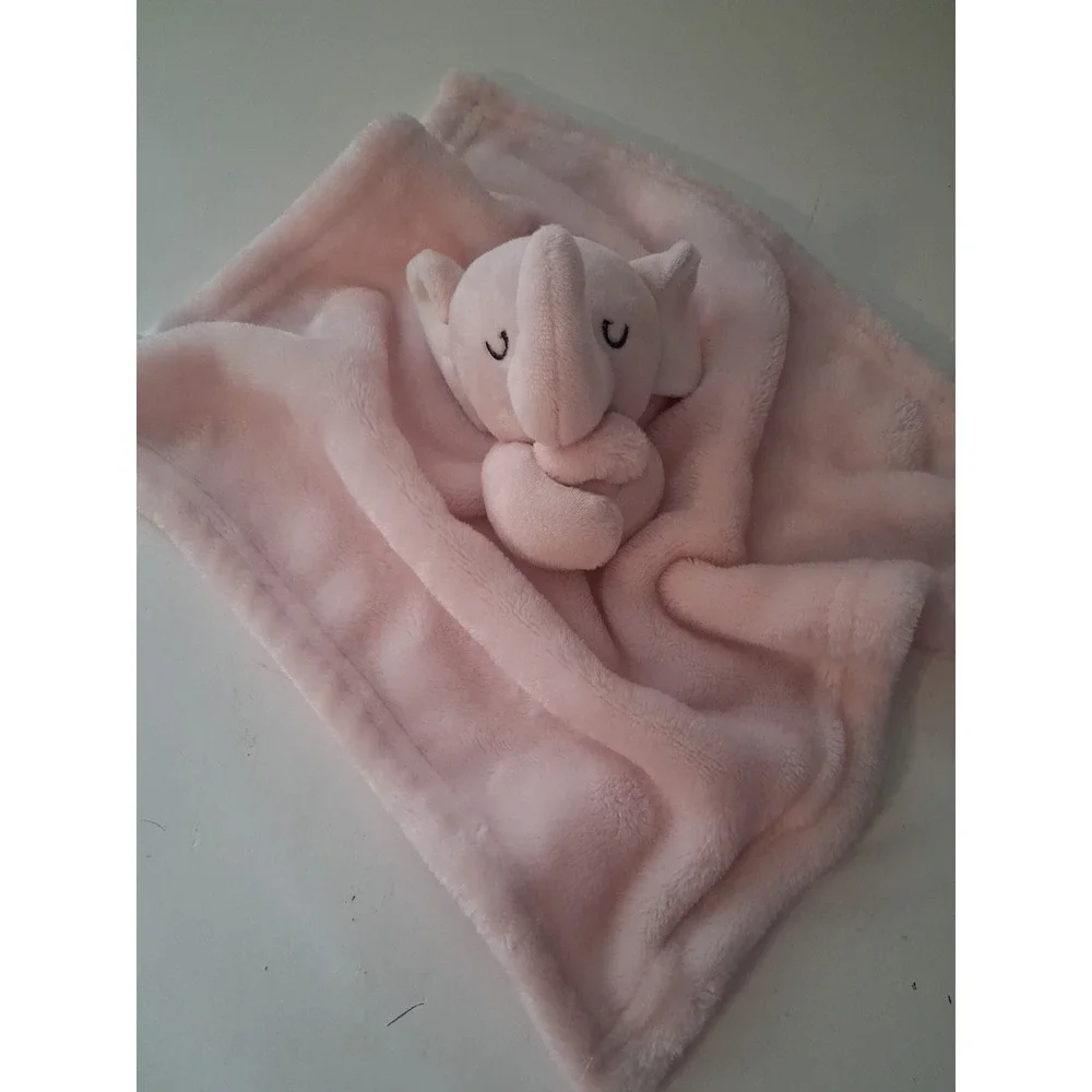TAHARI Pink Elephant Plush Lovey Soft Baby Security Blanket 12